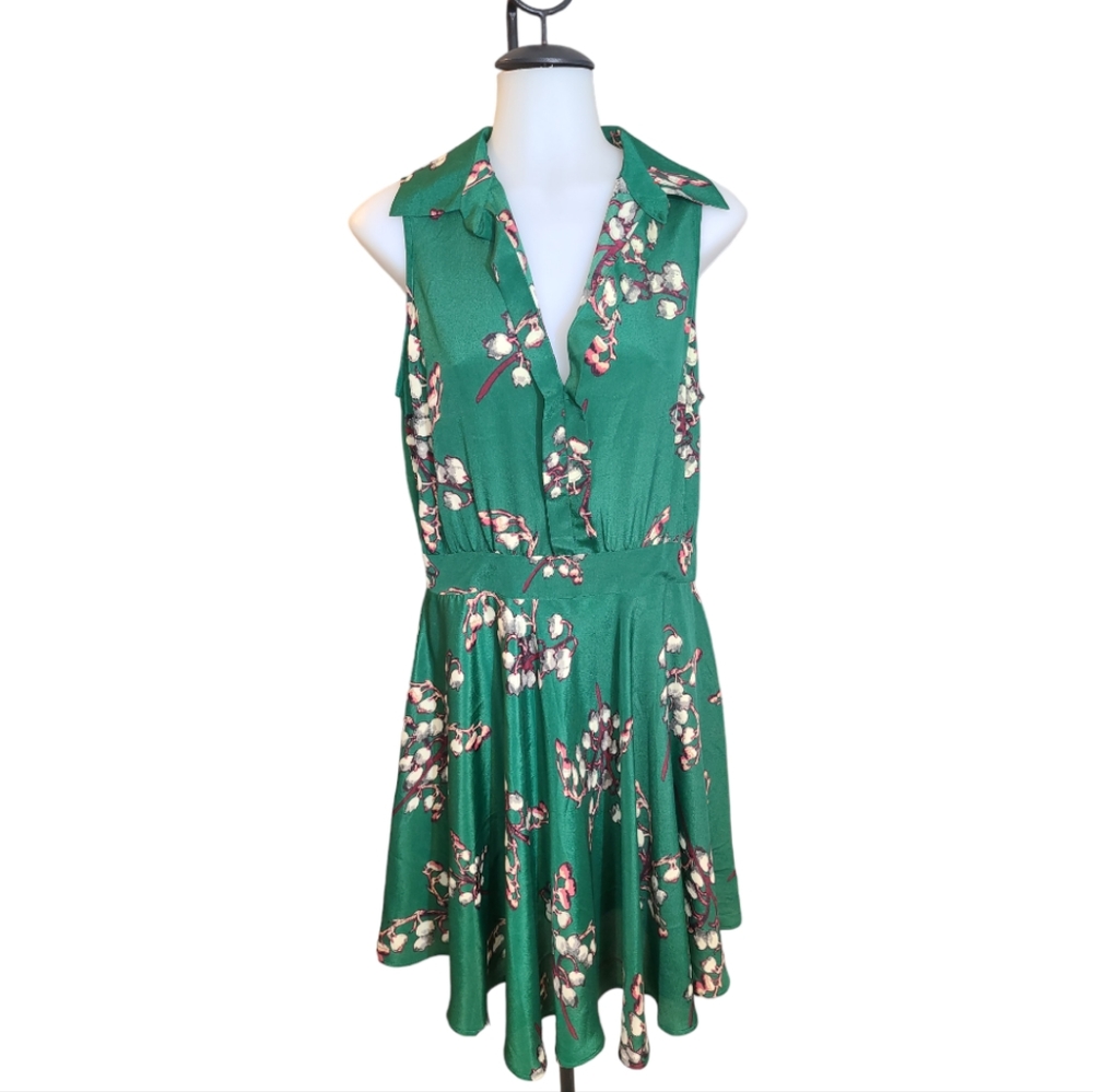 Lavender Brown Jade Cherry Blossom Dress NWT Size L